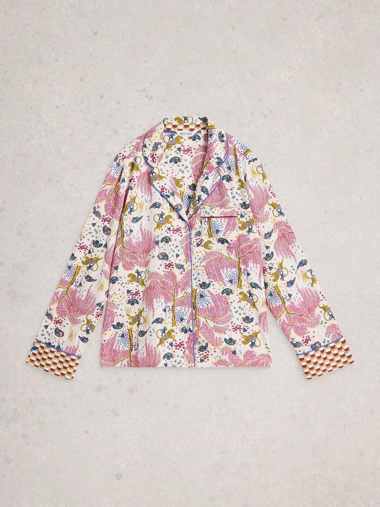 NINA ORGANIC PJ LONG SLEEVE SHIRT in NAT PR - FLAT FRONT