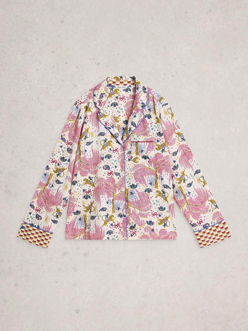 NINA ORGANIC PJ LONG SLEEVE SHIRT in NAT PR - FLAT FRONT