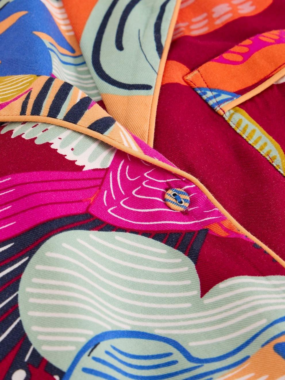 NINA ORGANIC PJ LONG SLEEVE SHIRT in RED MLT - FLAT DETAIL