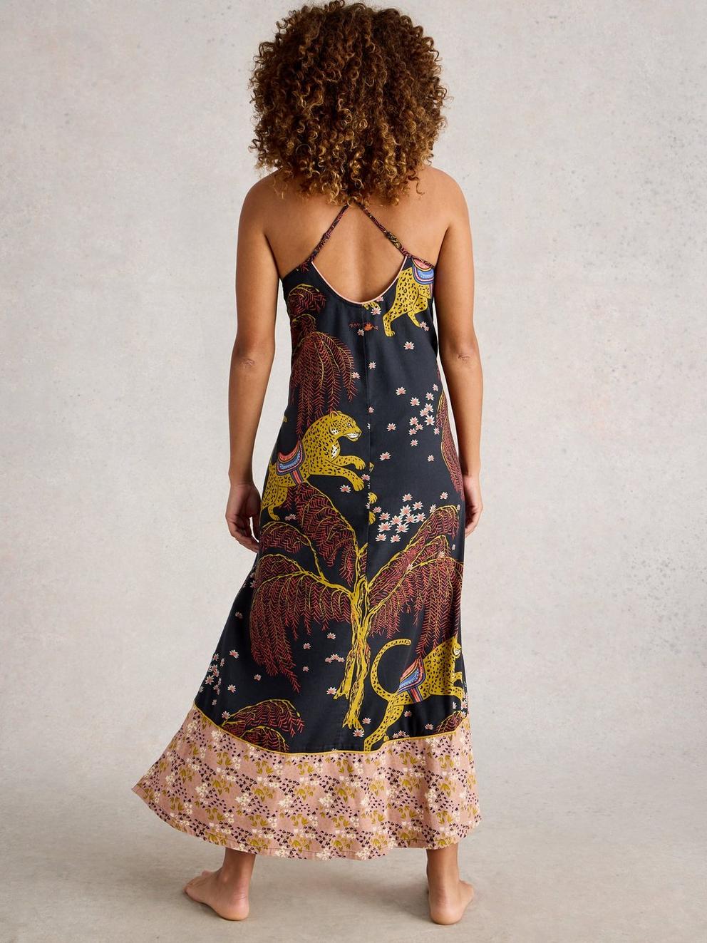 IRIS CAMI NIGHTIE in BLK MLT - MODEL BACK