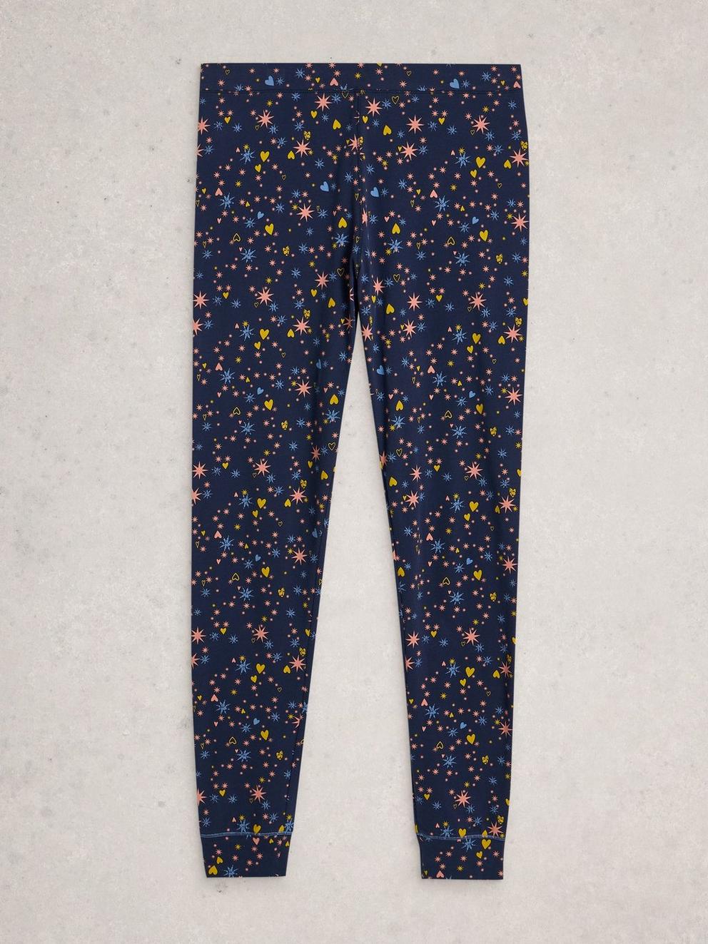 SELENA JERSEY PJ LEGGING in NAVY MULTI - FLAT FRONT