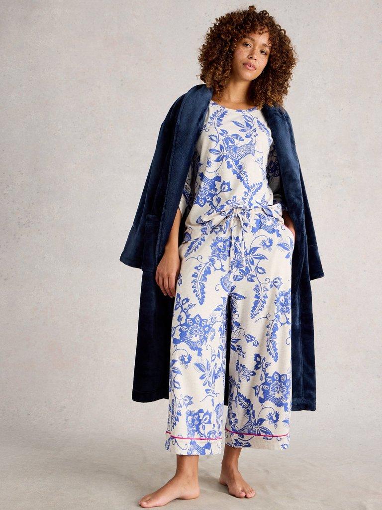 TRINA CROPPED JERSEY PJ BOTTOM in NAT MLT - MODEL FRONT