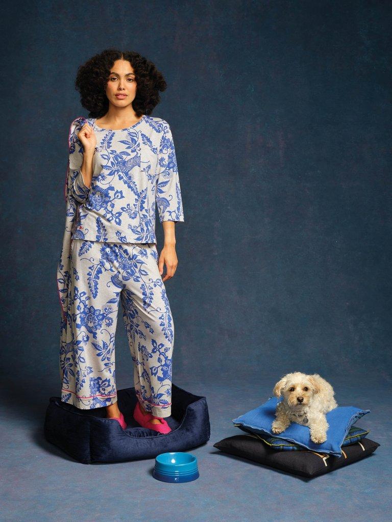 TRINA CROPPED JERSEY PJ BOTTOM in NAT MLT - MIXED