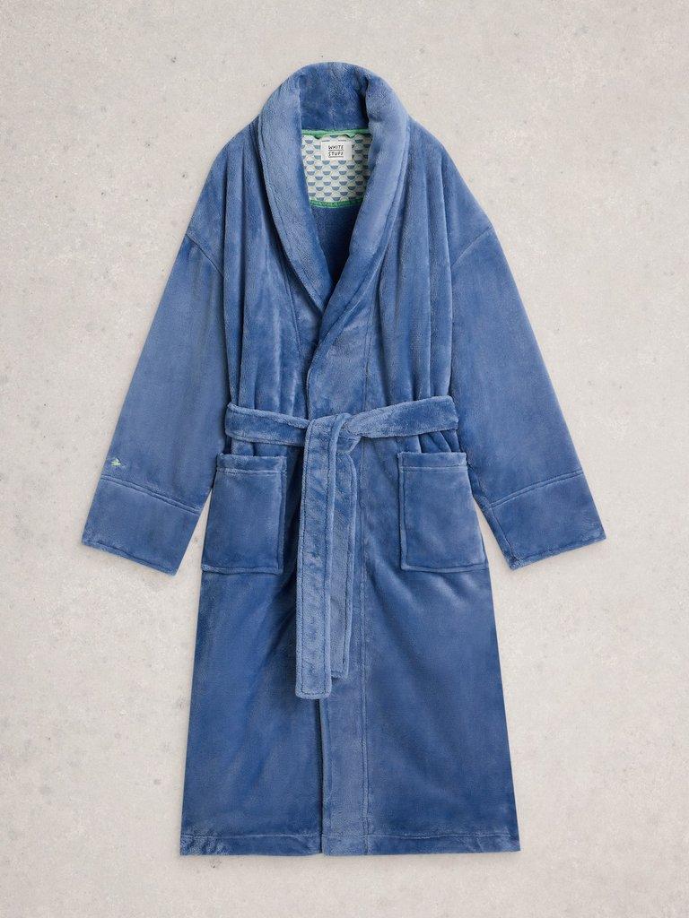 CLOVER DRESSING GOWN in LGT BLUE - FLAT FRONT