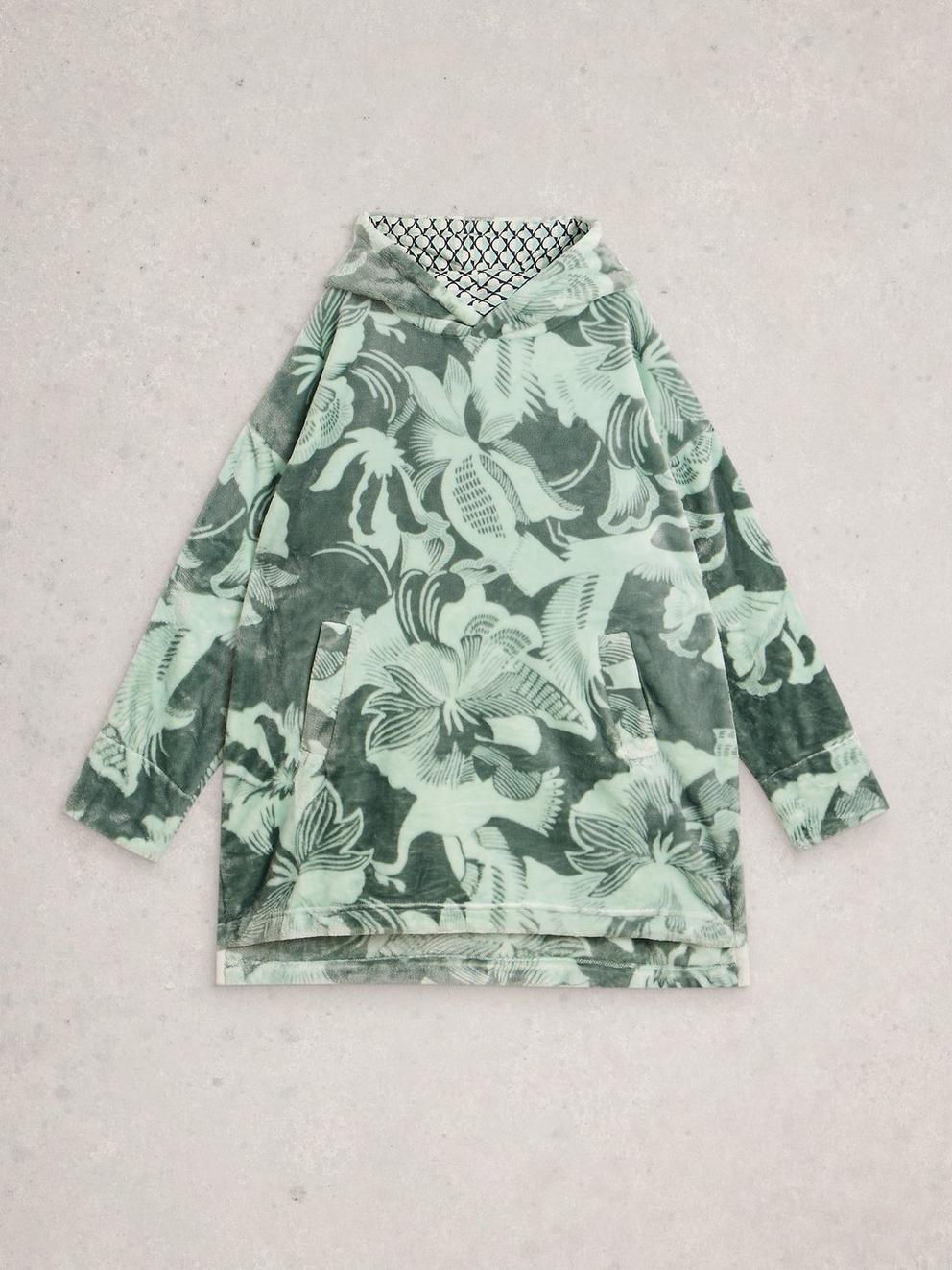 CLOVER SNUGGLE HOODIE in GREEN MLT - FLAT FRONT