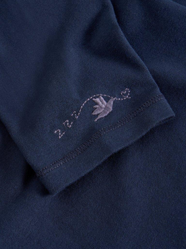 PENNY HENLEY PJ TOP in DARK NAVY - FLAT DETAIL