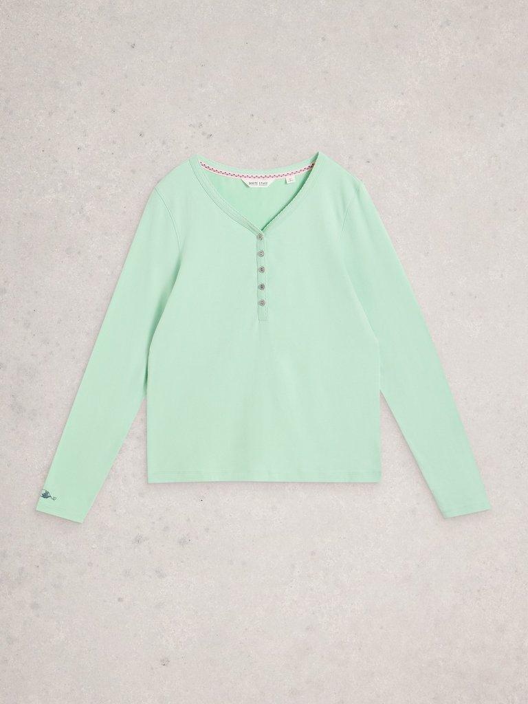 PENNY HENLEY PJ TOP in LGT GREEN - FLAT FRONT