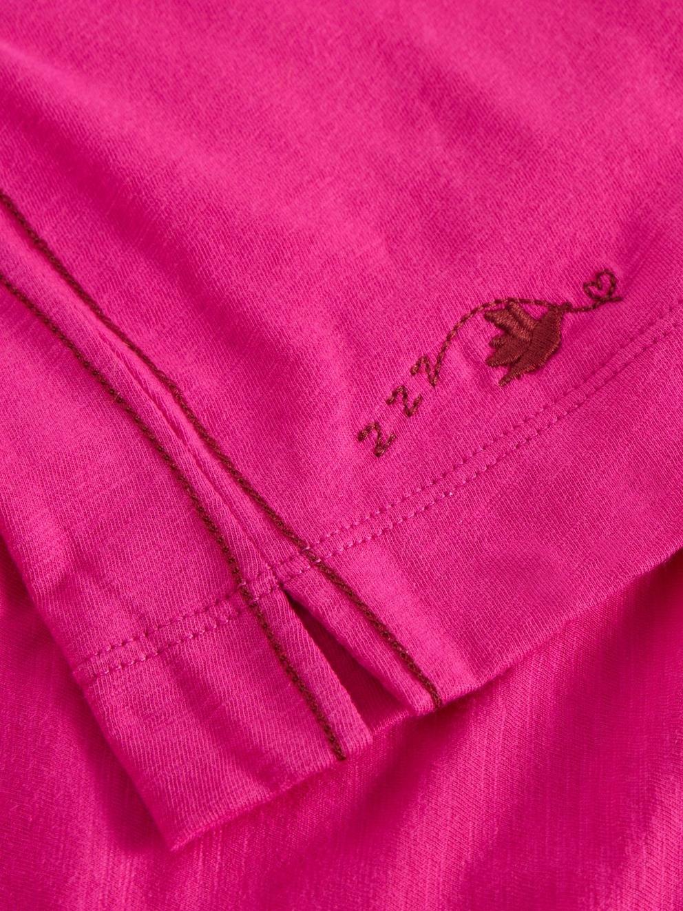 MIA BOXY TEE in BRT PINK - FLAT DETAIL