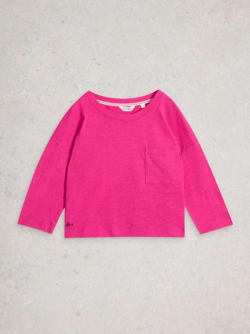 MIA BOXY TEE in BRT PINK - FLAT FRONT