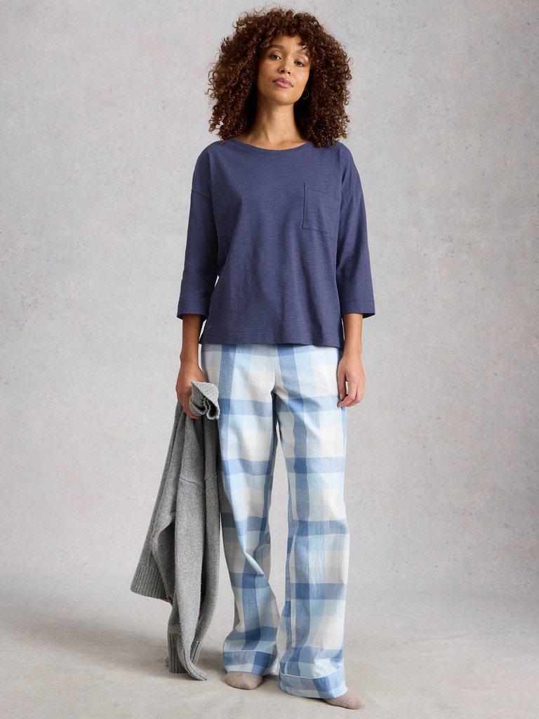 MIA BOXY TEE in DK PURPLE - MODEL FRONT