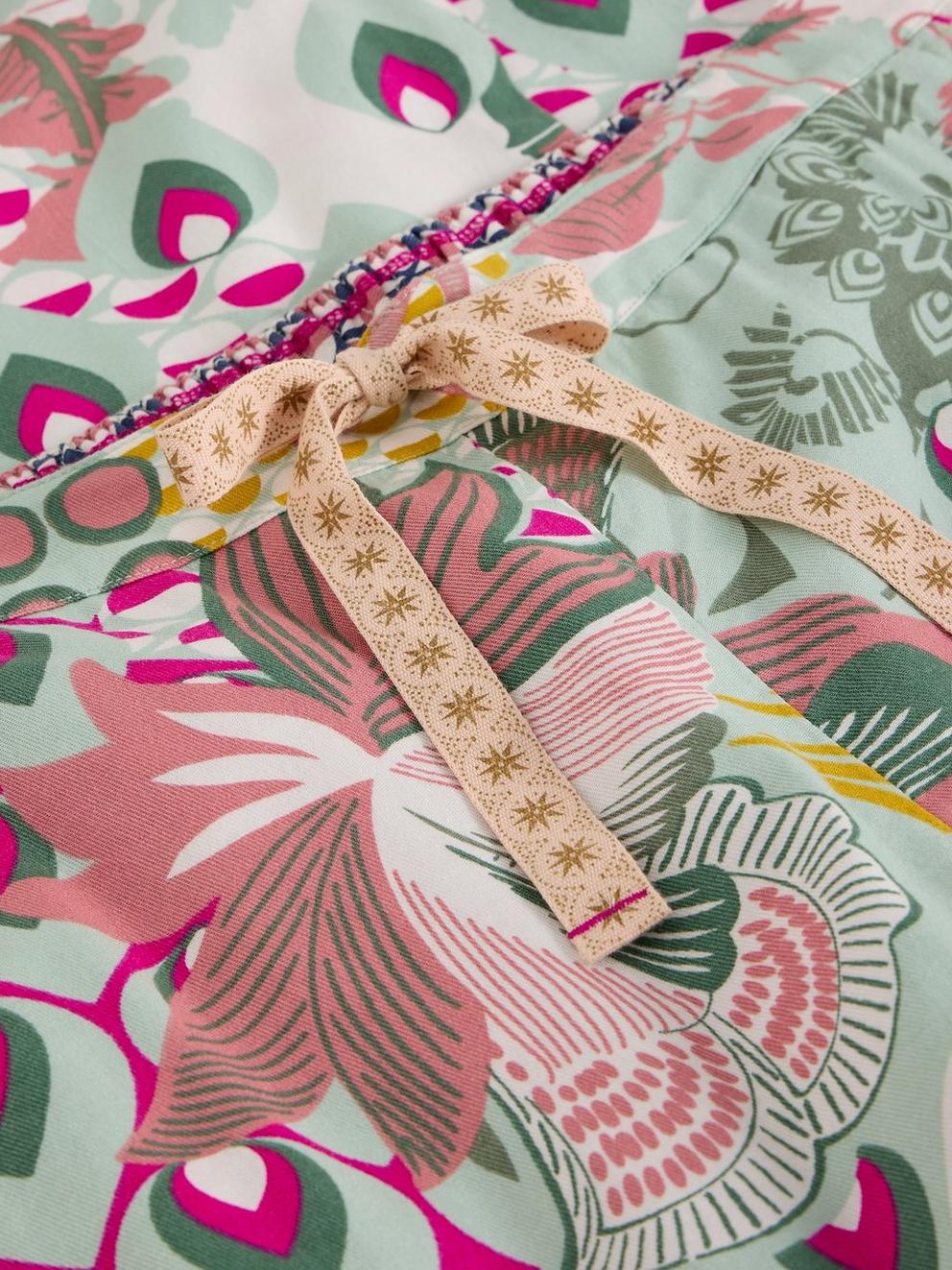 ORGANIC NINA PJ BOTTOM in GREEN MLT - FLAT DETAIL