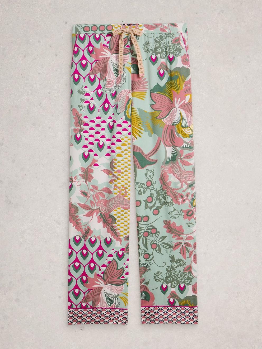 ORGANIC NINA PJ BOTTOM in GREEN MLT - FLAT FRONT