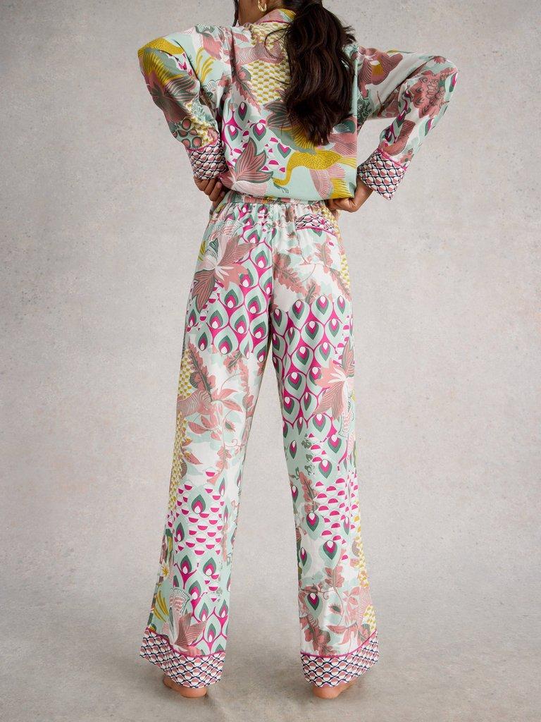 ORGANIC NINA PJ BOTTOM in GREEN MLT - MODEL BACK