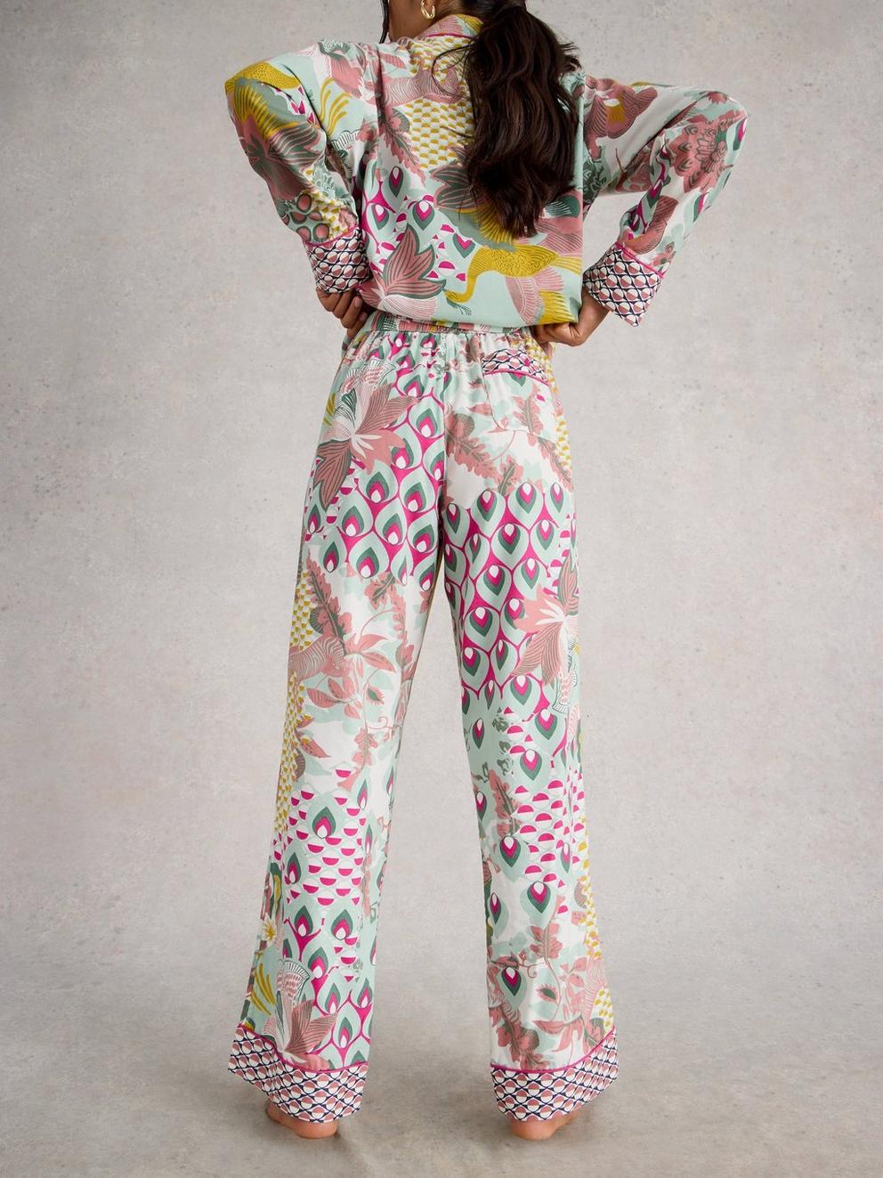 ORGANIC NINA PJ BOTTOM in GREEN MLT - MODEL BACK