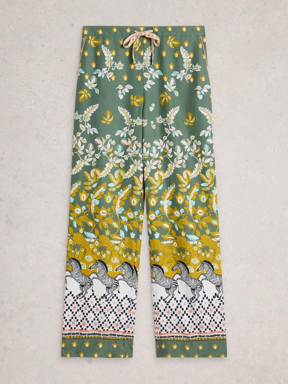 ORGANIC NINA PJ BOTTOM in GREEN PR - FLAT FRONT