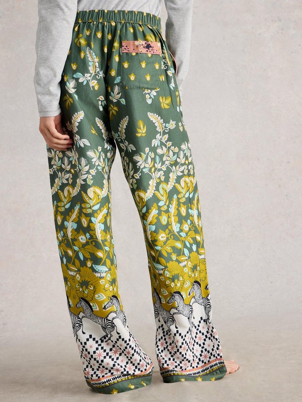 ORGANIC NINA PJ BOTTOM in GREEN PR - MODEL BACK