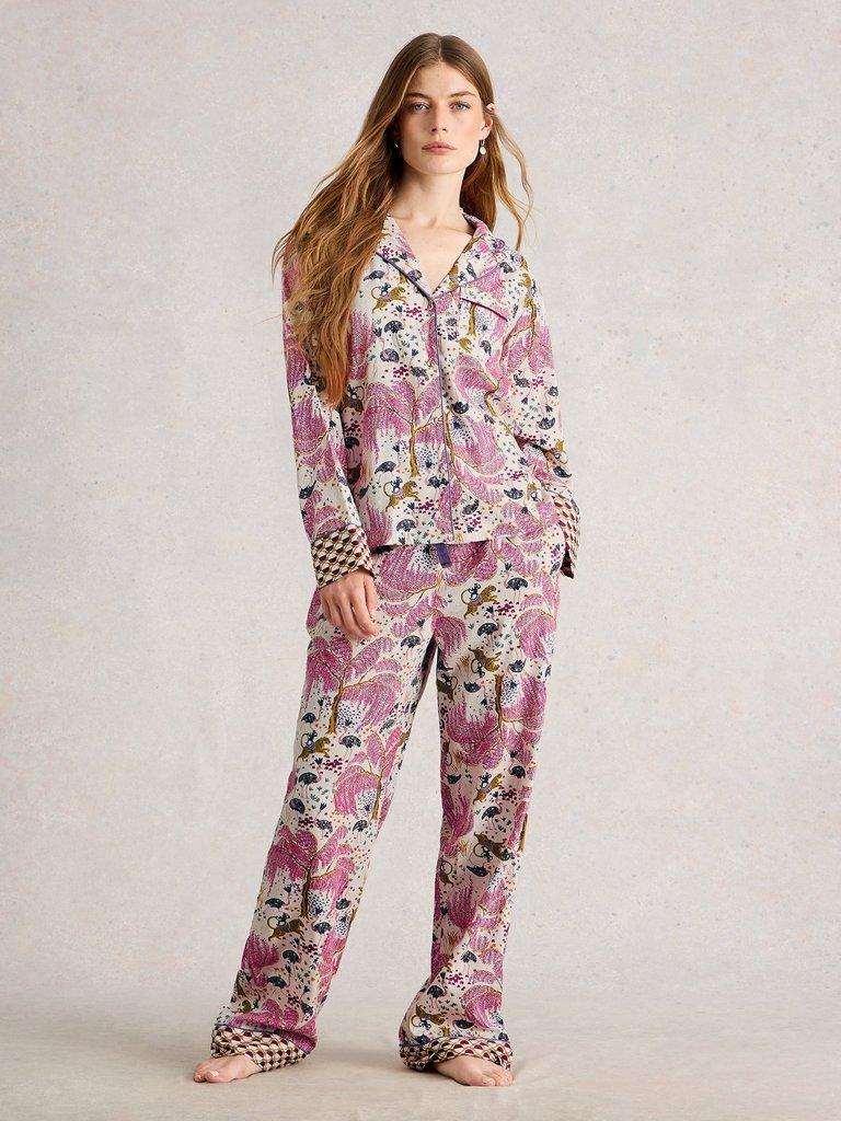 ORGANIC NINA PJ BOTTOM in NAT PR - MODEL FRONT