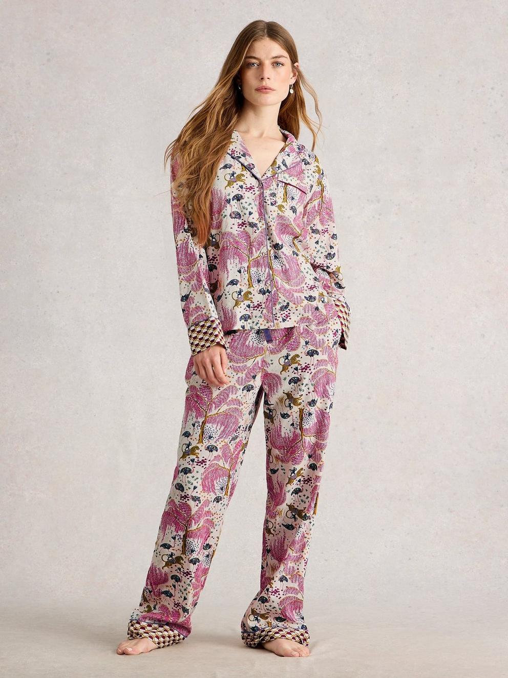 ORGANIC NINA PJ BOTTOM in NAT PR - MODEL FRONT