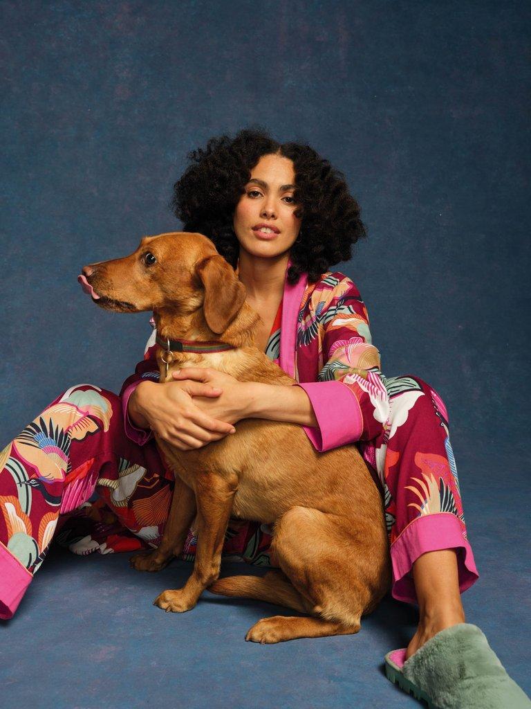 ORGANIC NINA PJ BOTTOM in RED MLT - MIXED