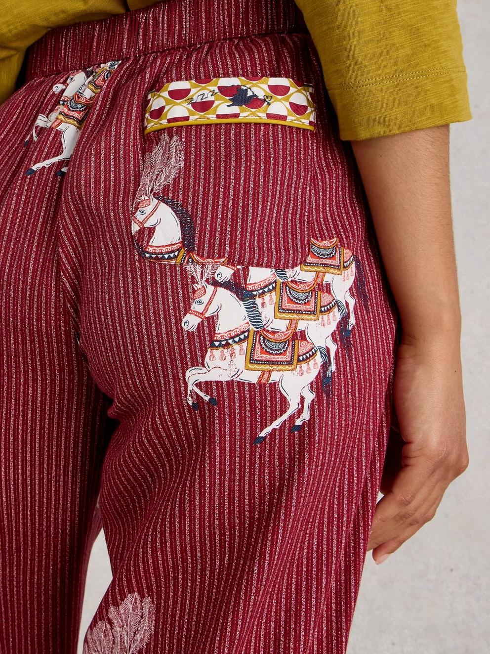 ORGANIC NINA PJ BOTTOM in RED PR - MODEL DETAIL