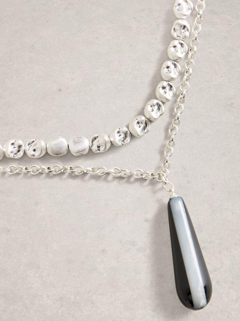 Astrid Pendent Necklace in SLV TN MET - FLAT DETAIL