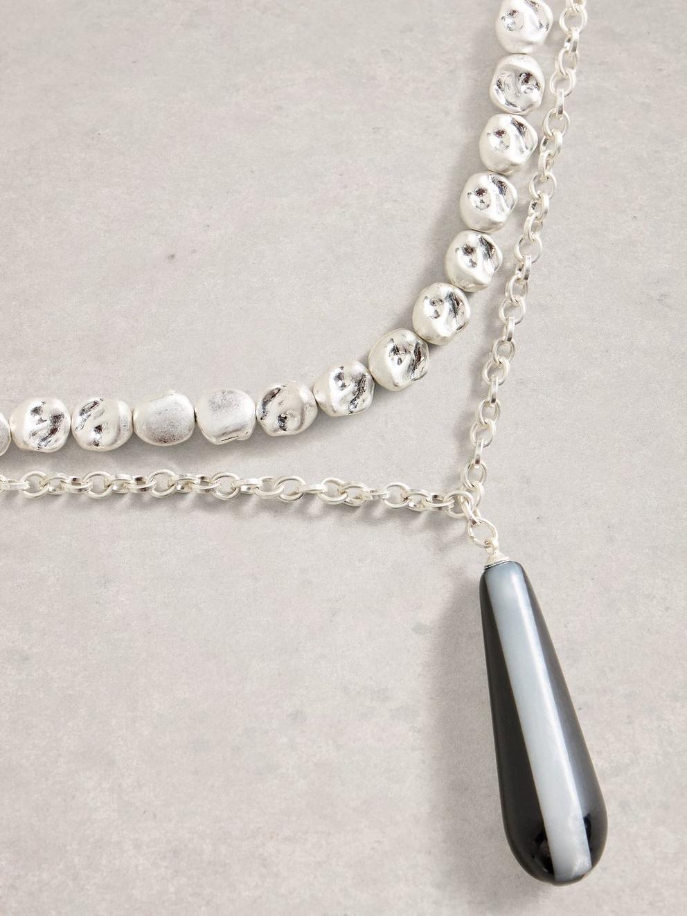 Astrid Pendent Necklace in SLV TN MET - FLAT DETAIL