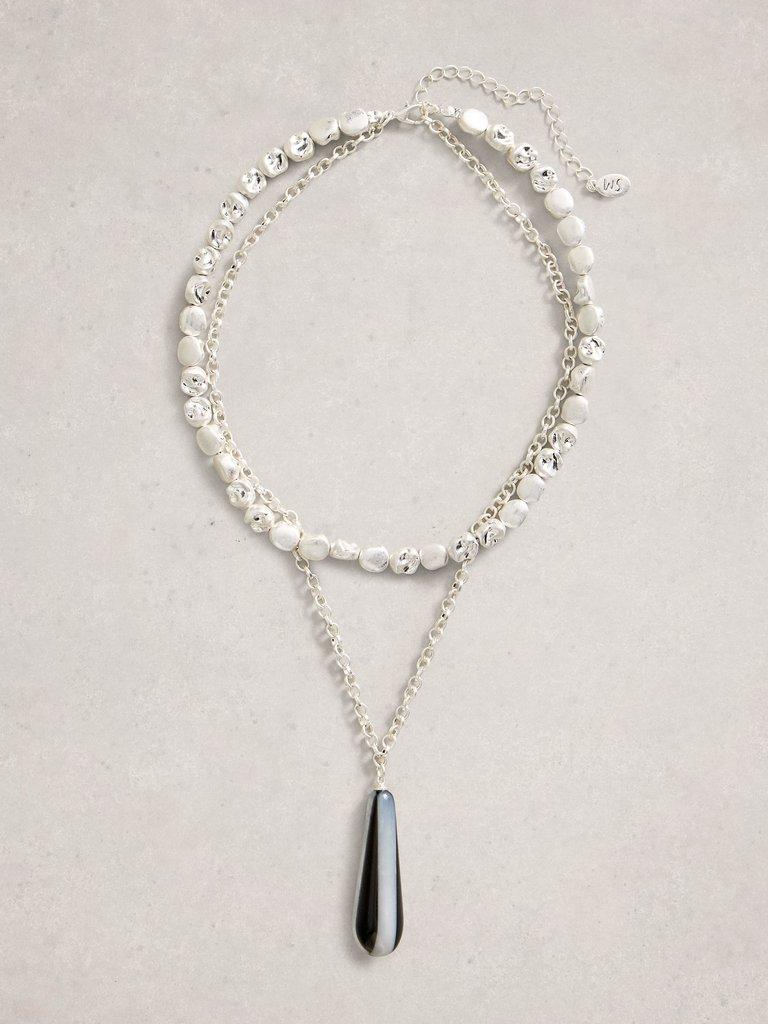 Astrid Pendent Necklace in SLV TN MET - FLAT FRONT