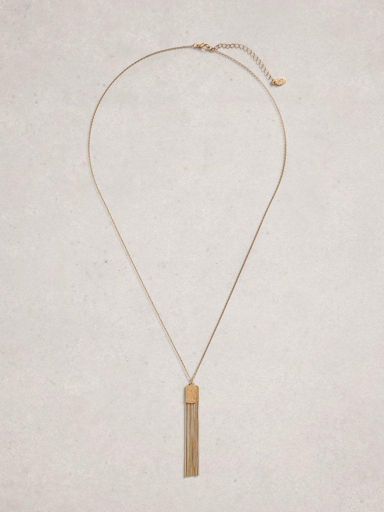 Linda Tassel Necklace in GLD TN MET - FLAT FRONT