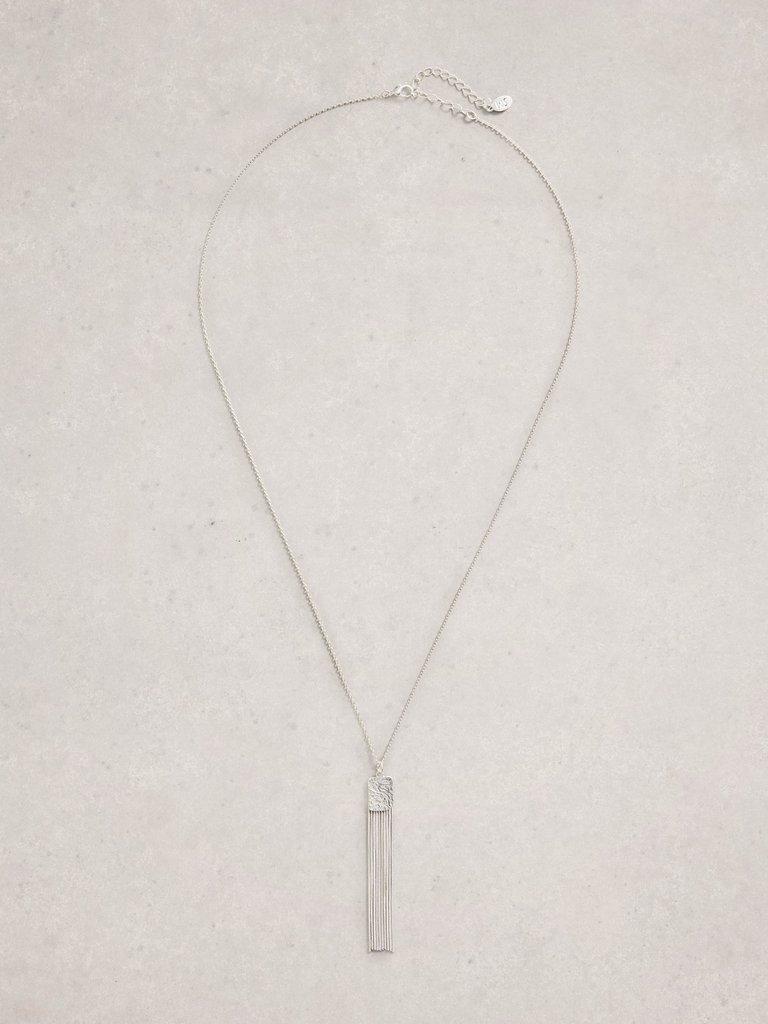 Linda Tassel Necklace in SLV TN MET - FLAT FRONT