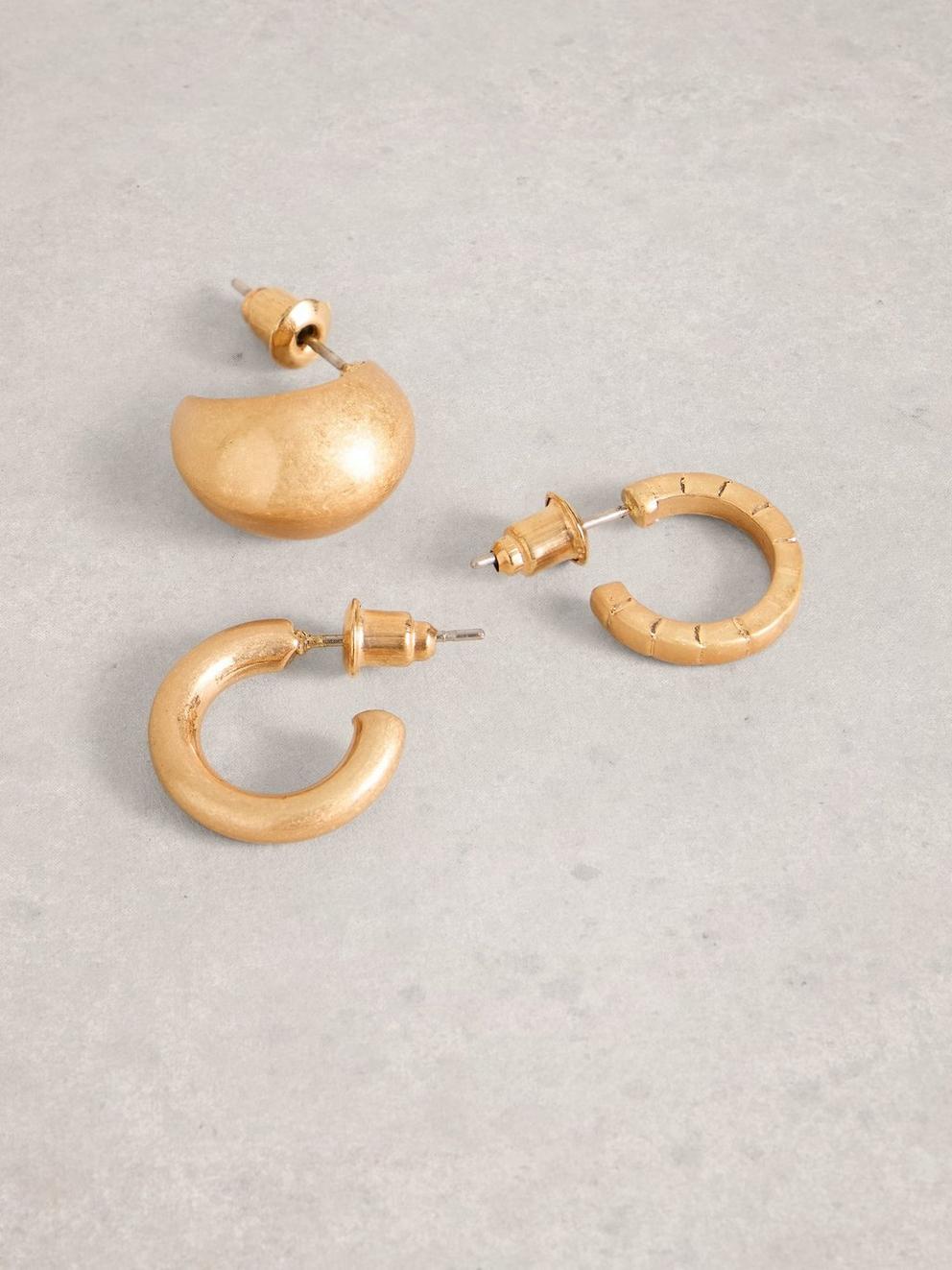 Mel Multi Pack Earring in GLD TN MET - FLAT DETAIL