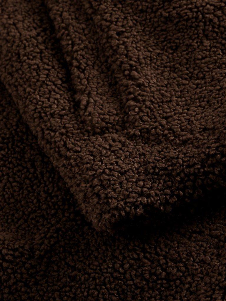 Womens Borg Gilet in DK BROWN - FLAT DETAIL