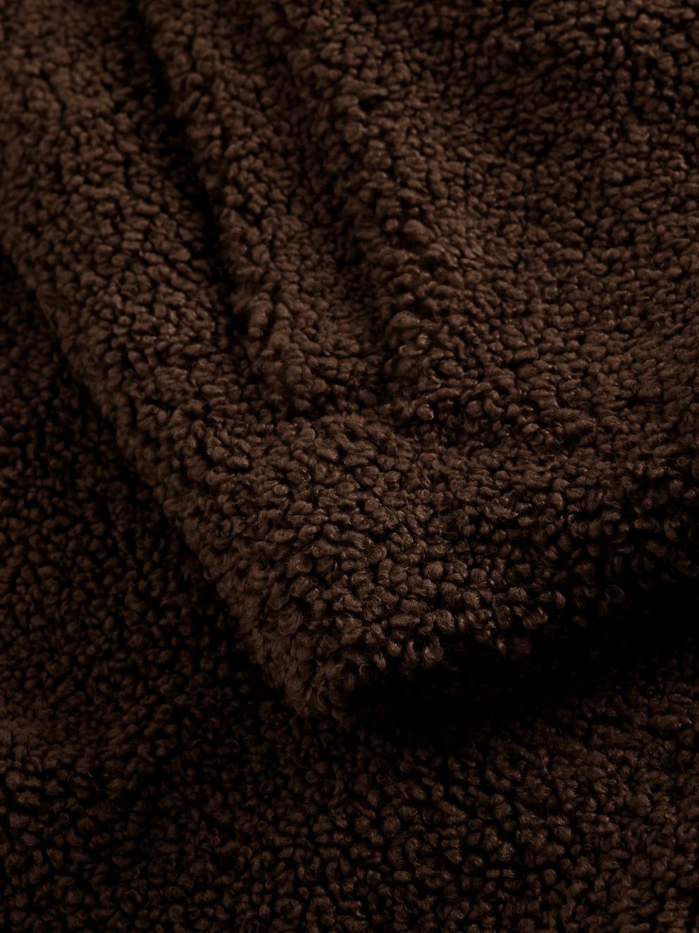 Womens Borg Gilet in DK BROWN - FLAT DETAIL