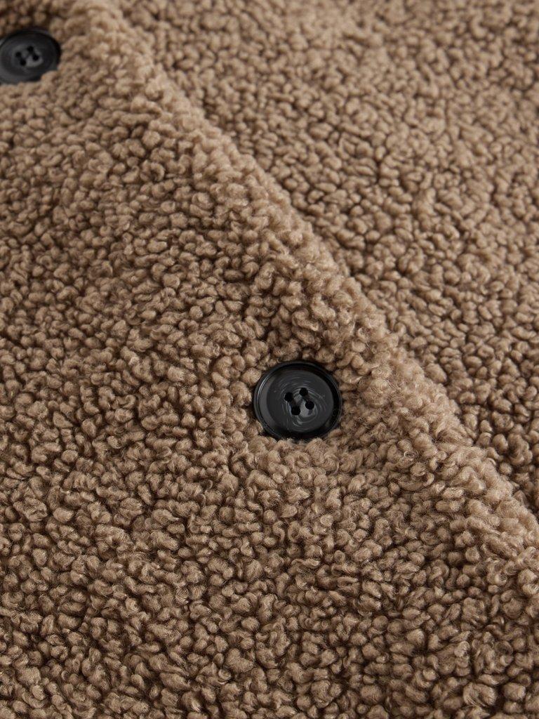 Womens Borg Gilet in DK NAT - FLAT DETAIL