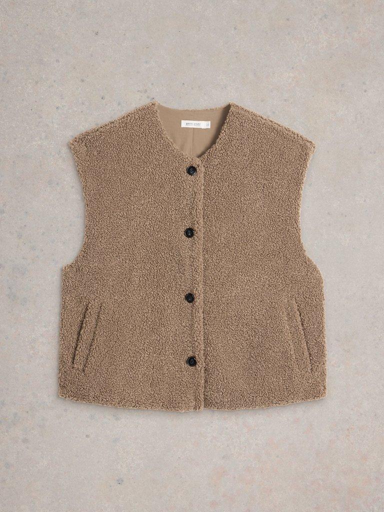 Womens Borg Gilet in DK NAT - FLAT FRONT