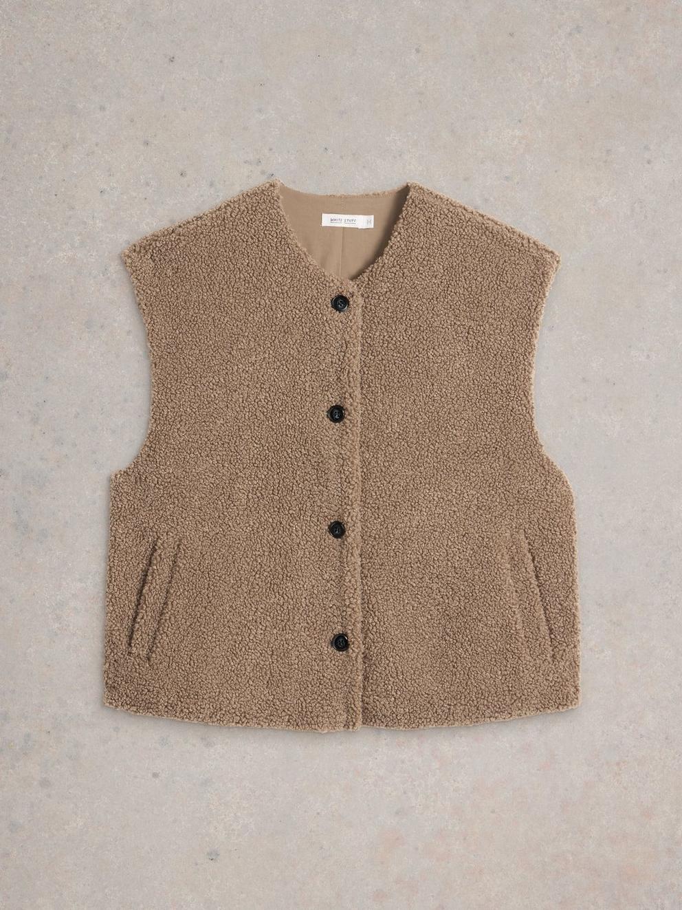 Womens Borg Gilet in DK NAT - FLAT FRONT