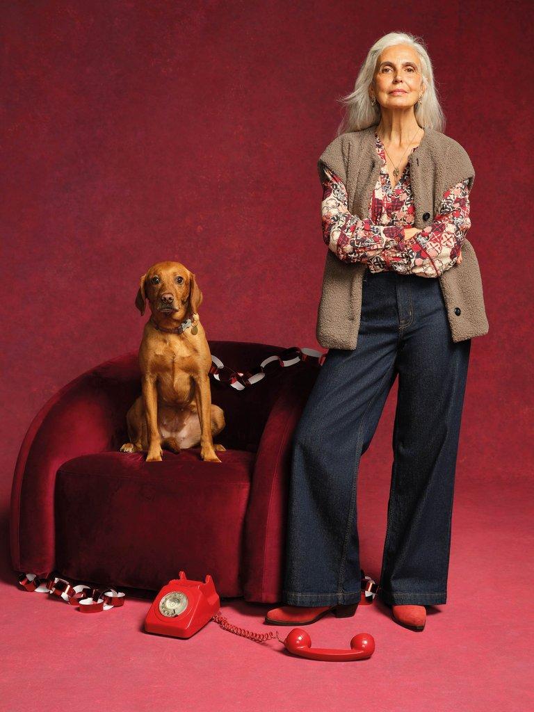 Womens Borg Gilet in DK NAT - MIXED