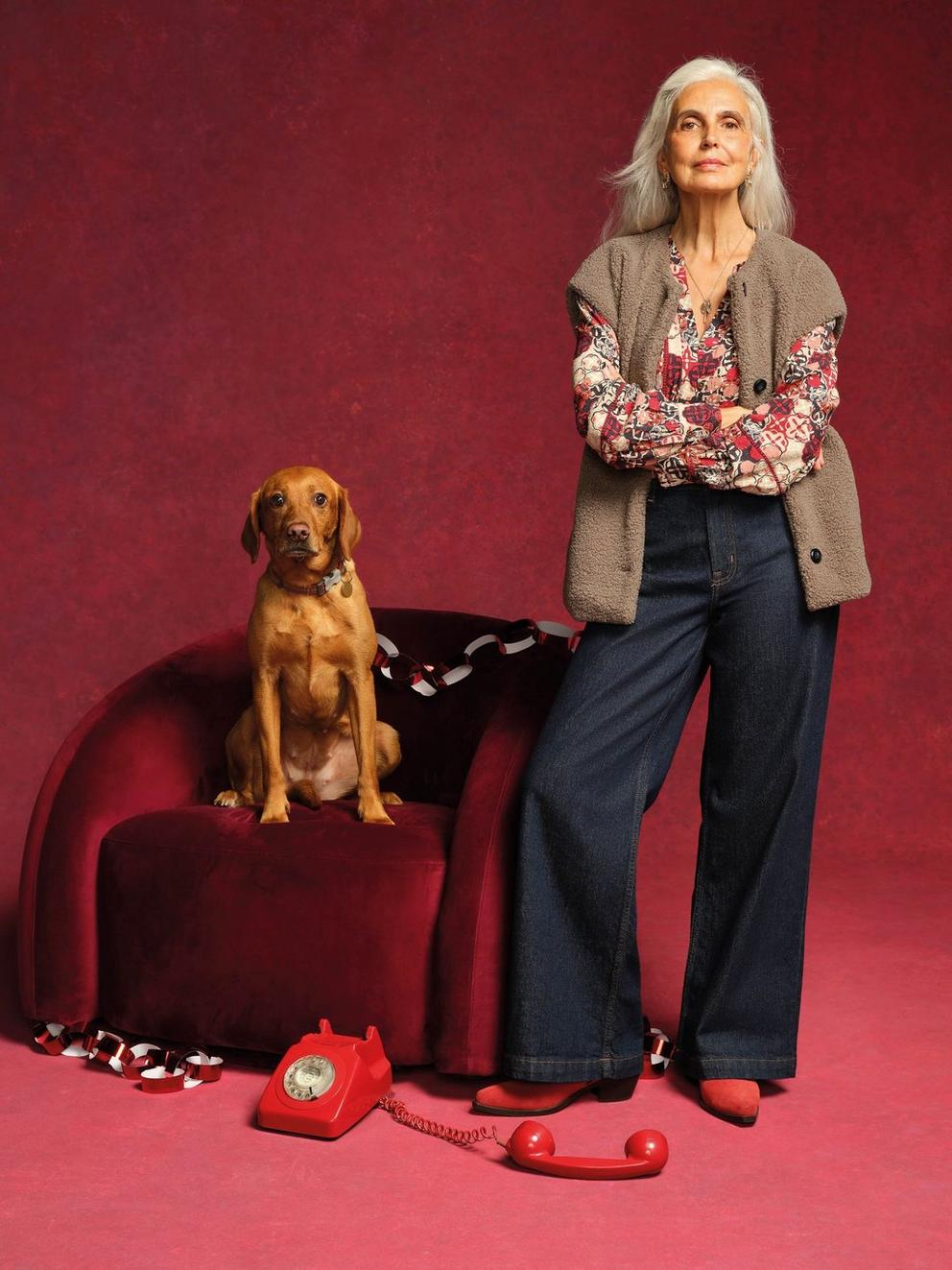 Womens Borg Gilet in DK NAT - MIXED