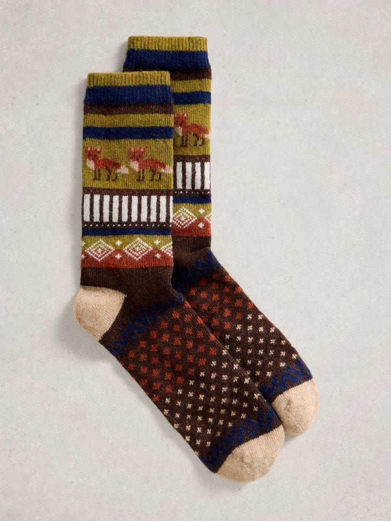 Cosy Mens Sock in a Box in NAT MLT - FLAT FRONT