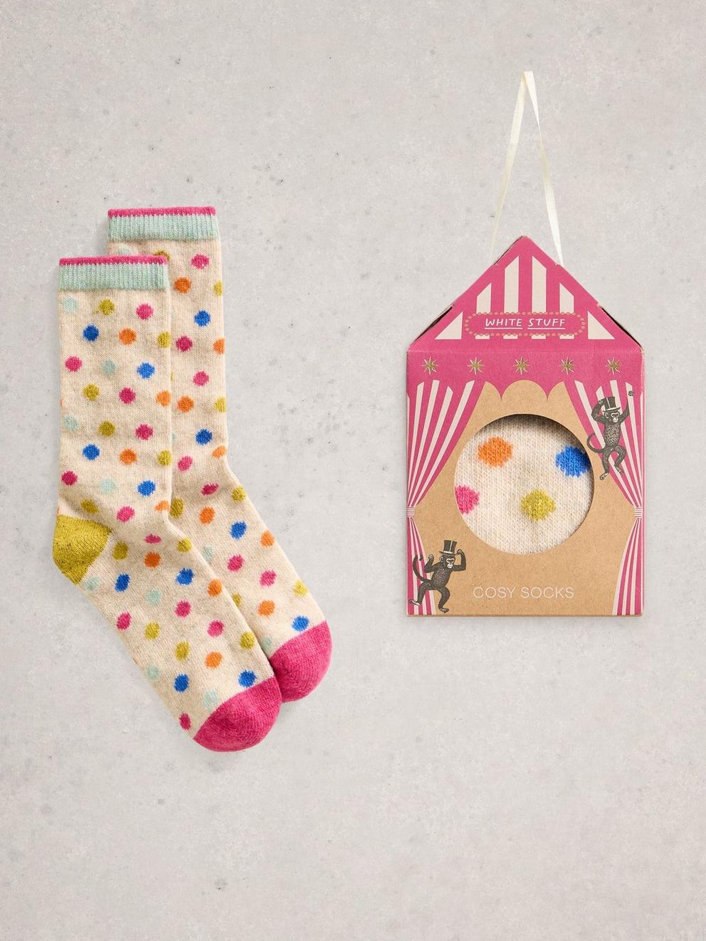 Cosy Womens Sock in a Box in NAT MLT - LIFESTYLE