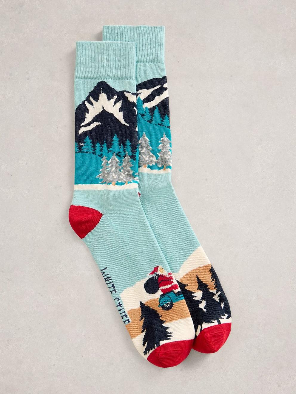 Driving Santa in a Cracker in BLUE MLT - FLAT FRONT