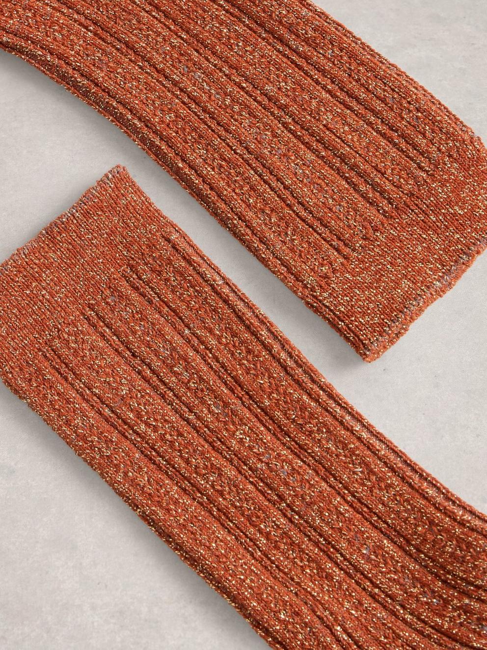 Sparkle Sock in DK ORANGE - FLAT DETAIL