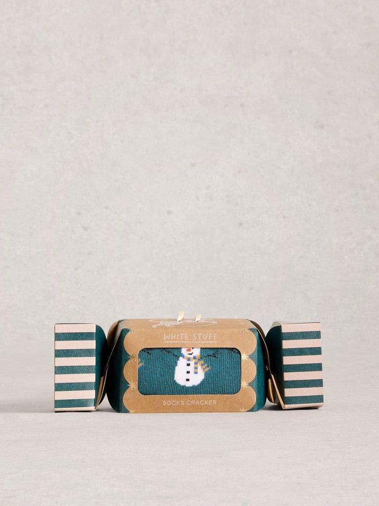 Snowmen in a Cracker in TEAL MLT - LIFESTYLE