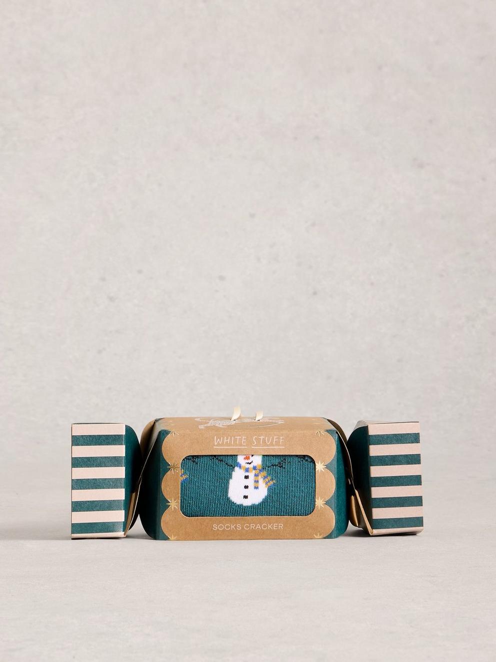 Snowmen in a Cracker in TEAL MLT - LIFESTYLE
