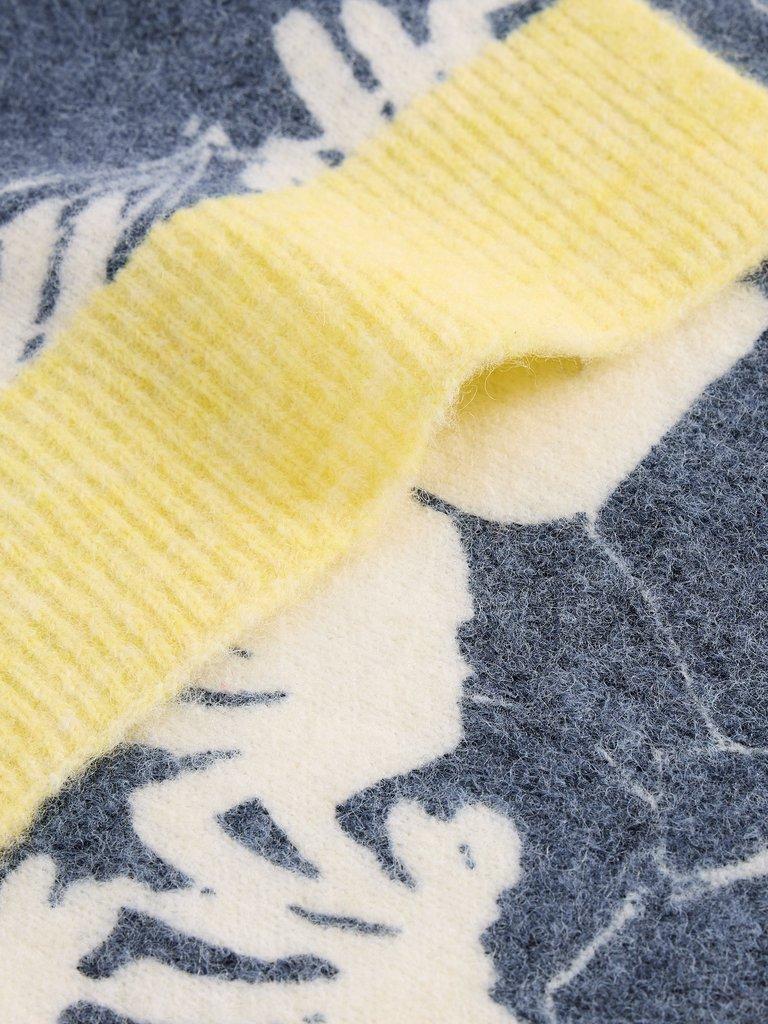 Karli Printed Scarf in NAVY MULTI - FLAT DETAIL