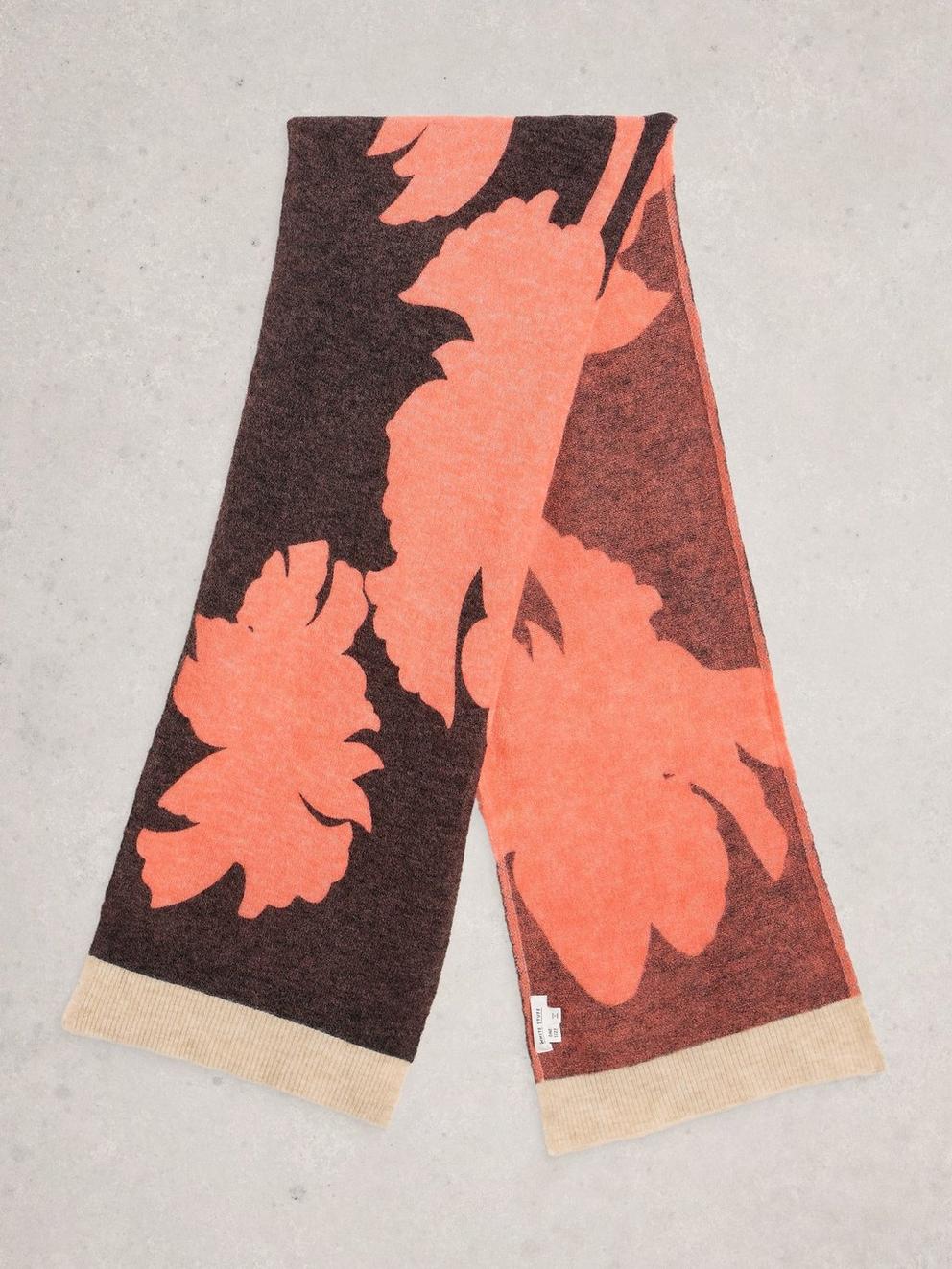 Karli Printed Scarf in RED MLT - FLAT BACK