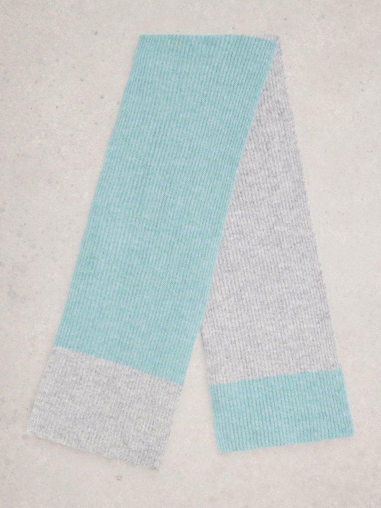 Colourblock Knitted Scarf in BLUE MLT - FLAT FRONT