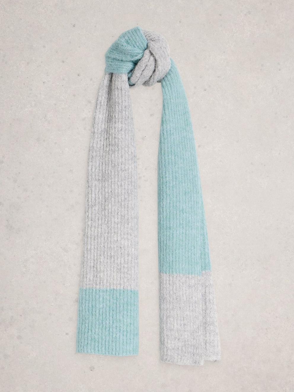 Colourblock Knitted Scarf in BLUE MLT - LIFESTYLE