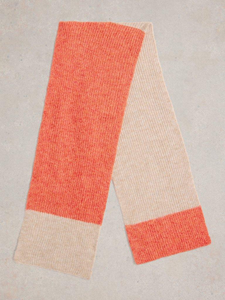 Colourblock Knitted Scarf in NAT MLT - FLAT BACK