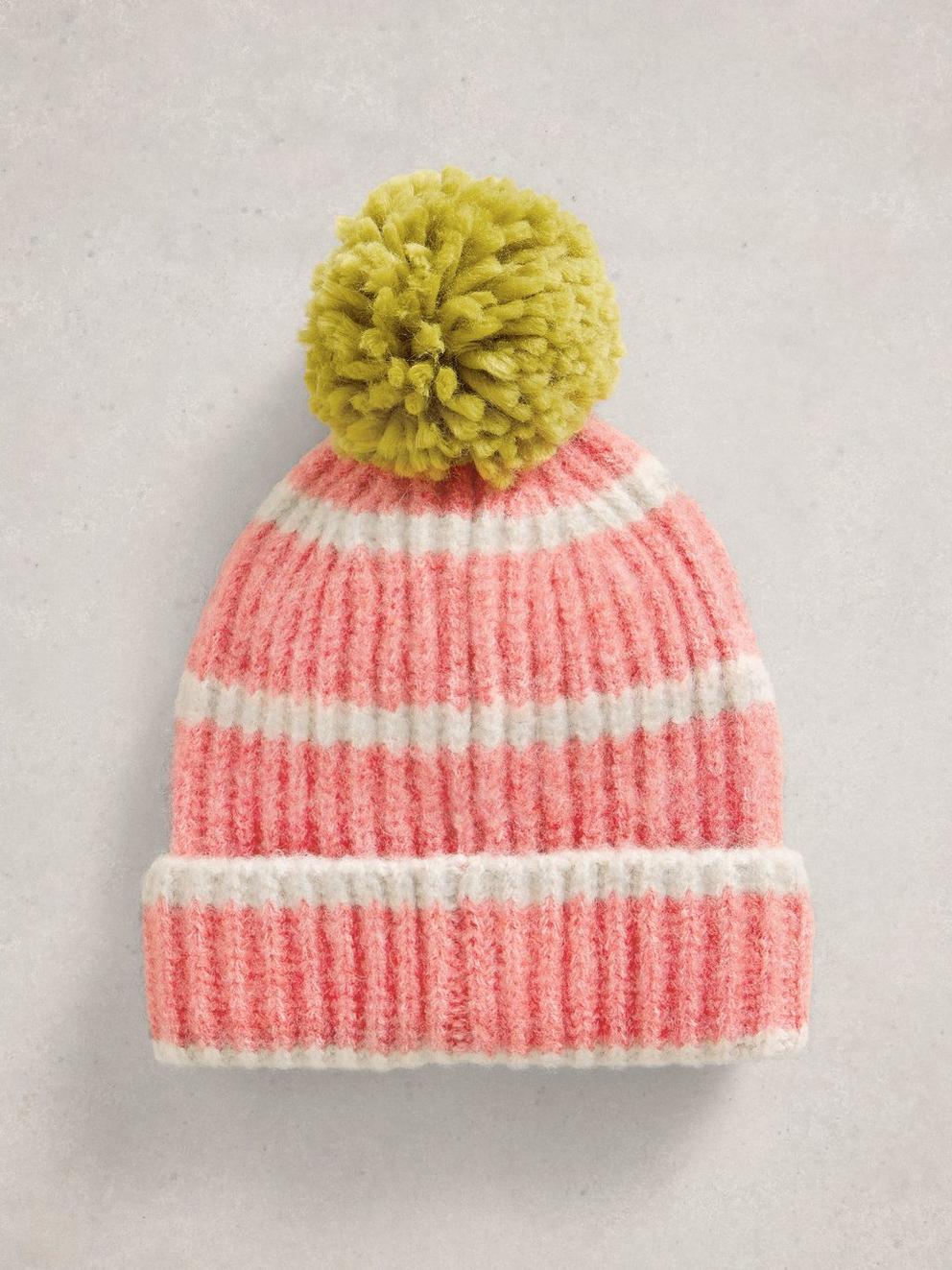 Pom Beanie in a Box in MID CHART - FLAT DETAIL