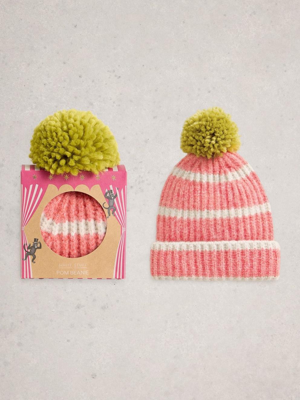 Pom Beanie in a Box in MID CHART - LIFESTYLE